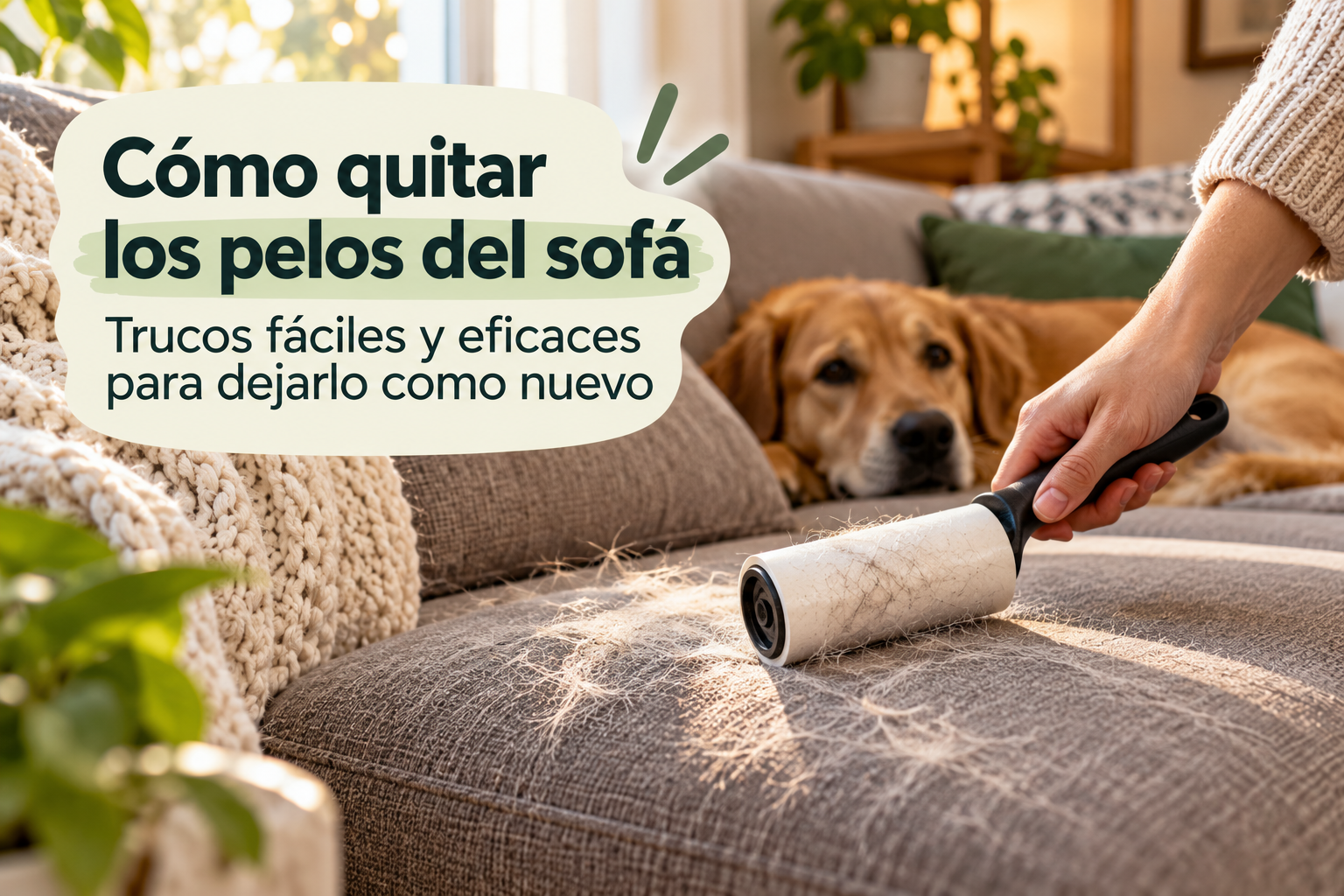 Cómo quitar pelos de perro del sofá: 8 trucos fáciles y eficaces